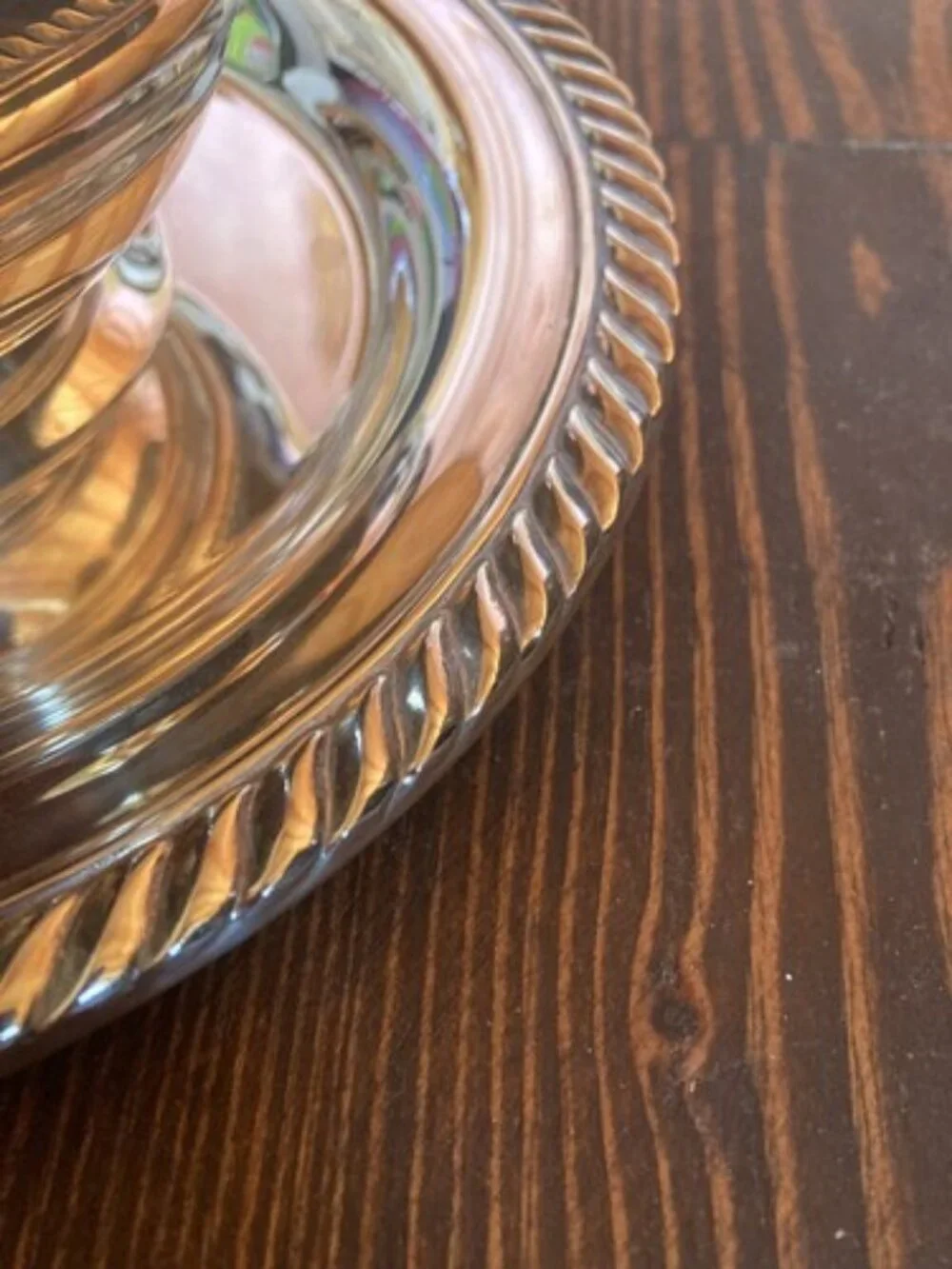 Vintage Wm.A Rogers Silver Plated Dip Bowl with attached saucer Dish